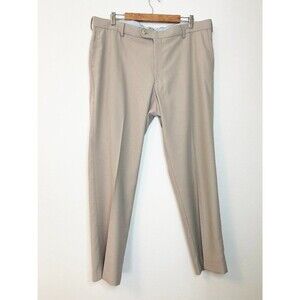 Peter Millar Men's Khaki Performance Golf Dress Pants 38x30 Stretch Flat Front
